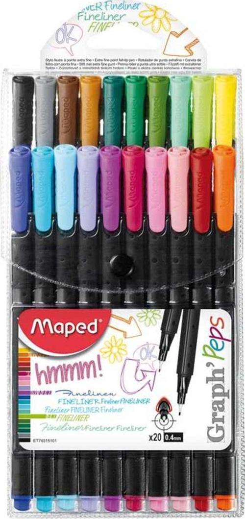 Fineliner Keçe Uç Kalem Extra Fine 0.4Mm 20 Renk Askılı Paket 3154147491515