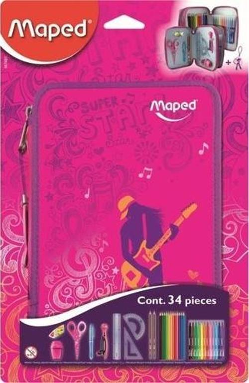 Kalem Kutusu (Kalem Çantası) Dolu Okul Malzemleri Çift Gözlü Girly 967431