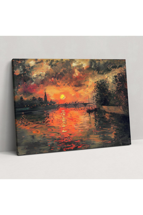 Seine Üzerinde Gün Batımı Claude Monet Kanvas Tablo, Claude Monet, Kanvas Tablo, Duvar Tablosu