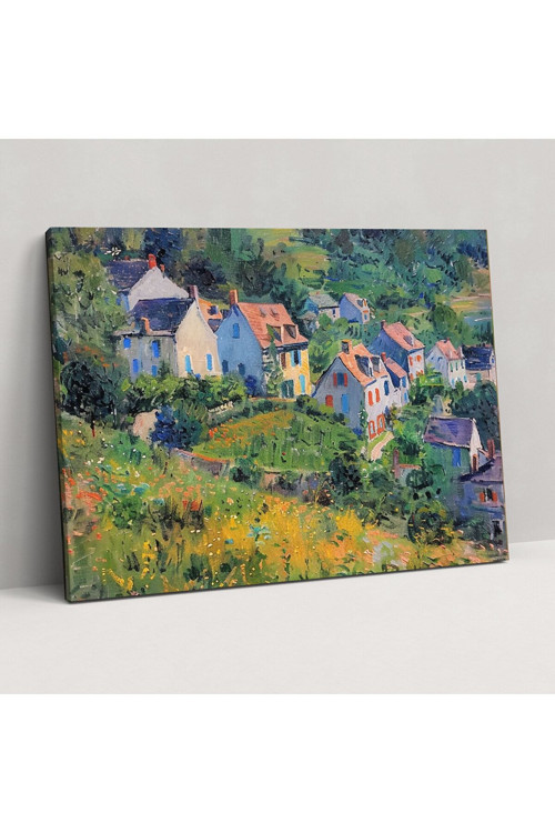 Claude Monet Renkli Köy Kanvas Tablo, Claude Monet, Duvar Tablosu