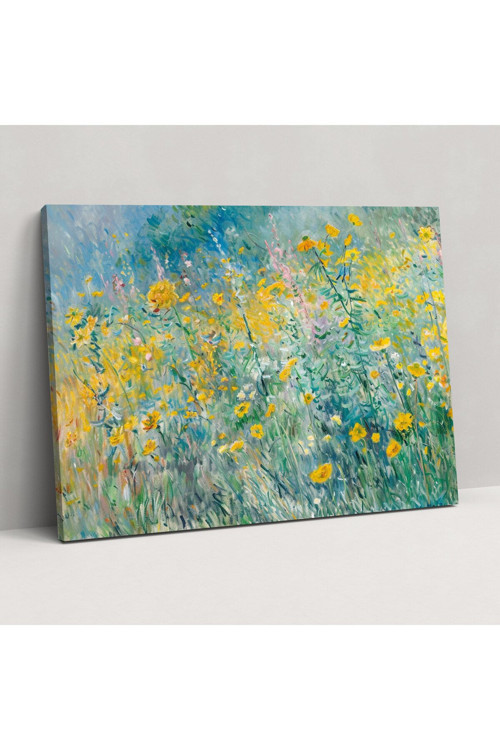 Güneşli Sarı Çiçekler Tarlası Claude Monet Kanvas Tablo, Claude Monet, Kanvas Tablo