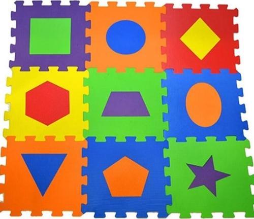 Oyuncak Eva Puzzle 33X33Cm X 7 Mm Yer Matı Geometrik Şekiller (9 Parça)