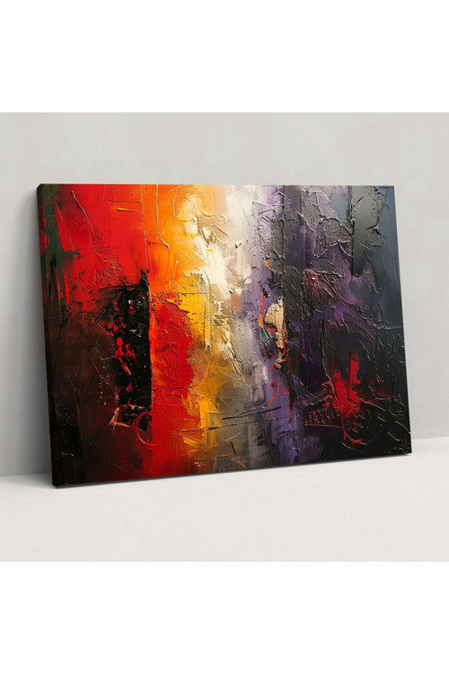 Dokulu Soyut Sanat Kanvas Tablo - Soyut Sanat, Duvar Dekorasyonu, Duvar Tablosu, Soyut Sanat