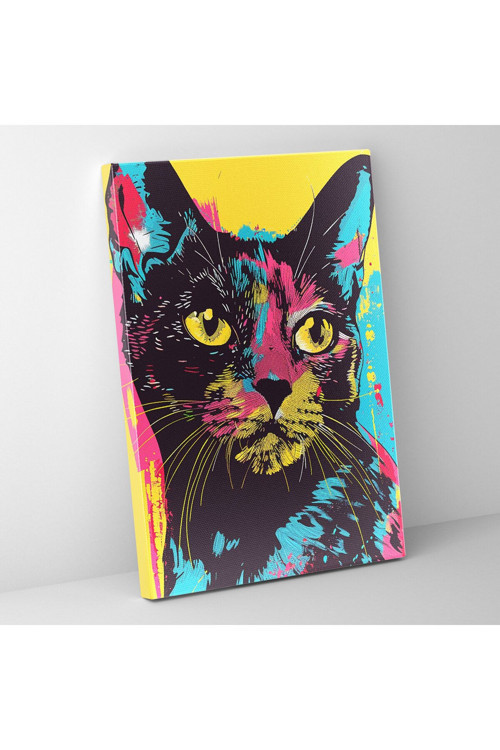 Andy Warhol Kedi Kanvas Tablo - Andy Warhol, Kedi İllüstrasyonları, Duvar Dekorasyonu, Duvar Tablosu