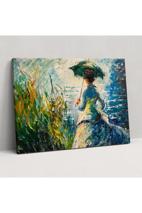 Claude Monet Şemsiyeli Kadın Duvar Tablosu, Claude Monet, Duvar Süslemeleri, Kanvas Tablo