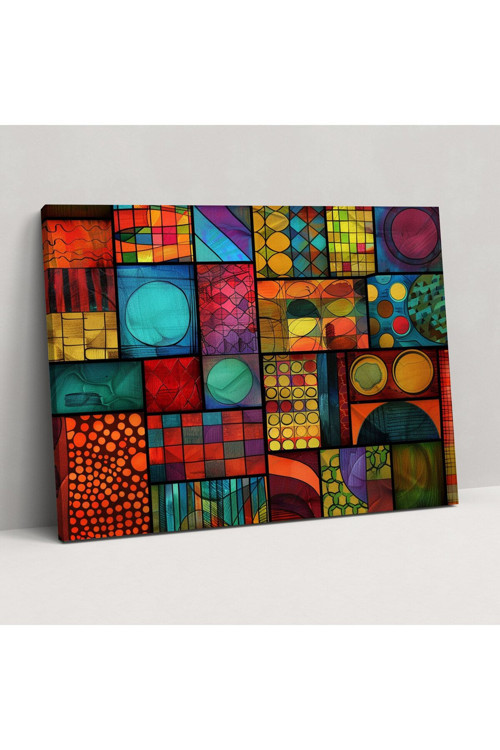 Geometrik Soyut Sanat Duvar Tablosu - Soyut Sanat, Kanvas Tablo, Ev Dekorasyonu, Duvar Dekorasyonu