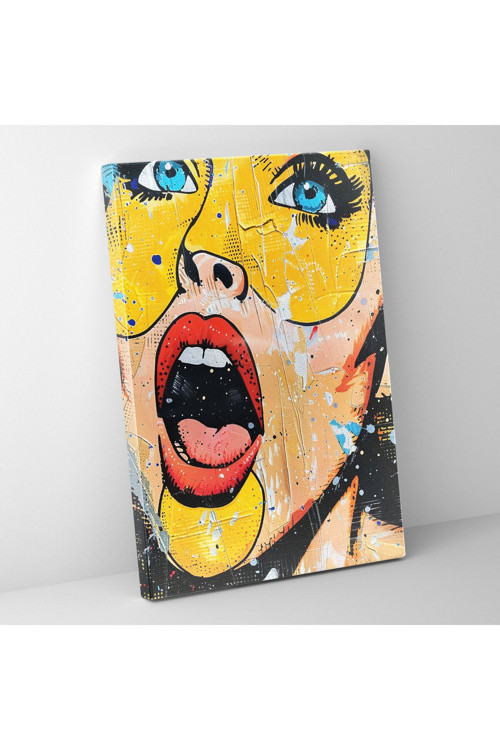 Empresyonist Comic Pop Art Kanvas Tablo, Klasisizm Ve Popart, Kanvas Tablo, Duvar Dekorasyonu