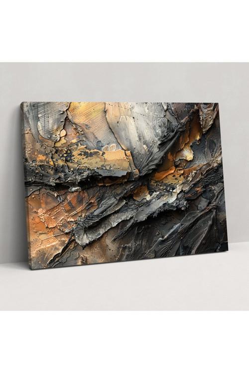 Metalik Soyut Sanat Kanvas Tablo, Soyut Sanat, Ev Dekorasyonu, Metalik Vurgular