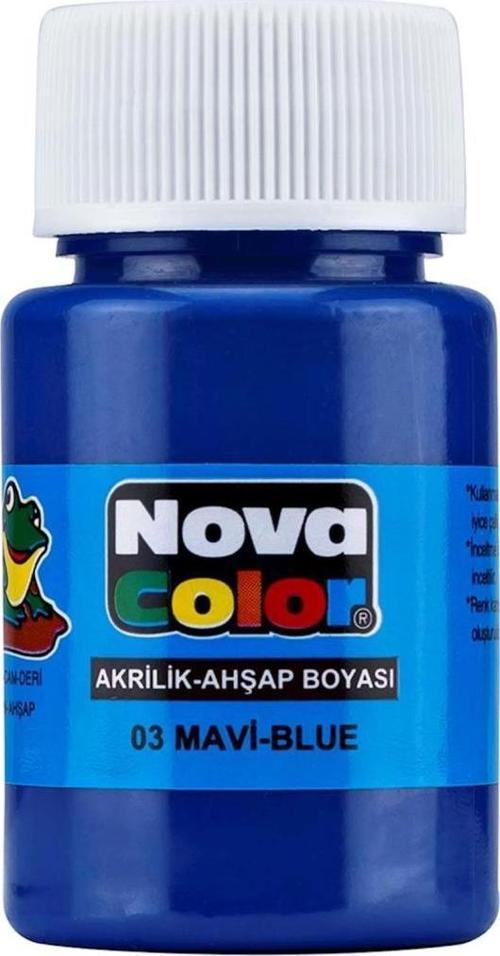 Akrilik Boya Şişe 30 CC Mavi NC-171 (12 Li Paket)
