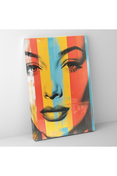 Modern Pop Art Portre Kanvas Tablo, Klasisizm ve Popart, Duvar Tablosu, Kanvas Tablo