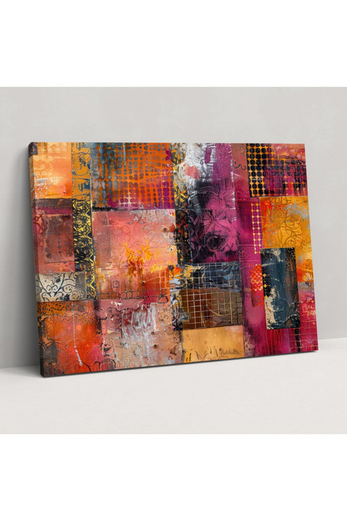 Texture Collage Soyut Sanat Duvar Tablosu - Soyut Sanat, Soyut Sanat, Kanvas, Duvar Tablosu