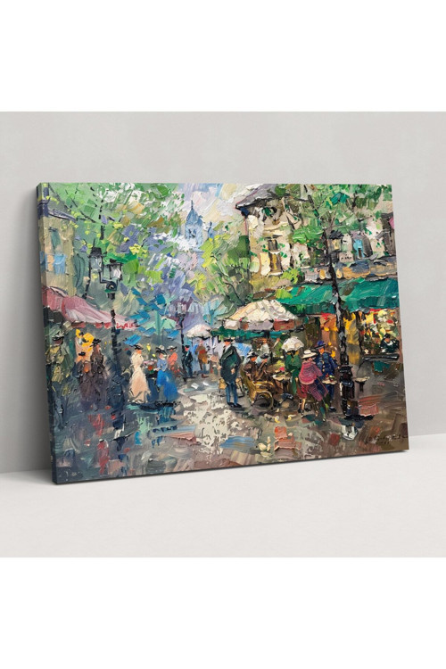 Empresyonist Claude Monet Sokak Sahnesi Duvar Tablosu, Claude Monet, Kanvas Tablo