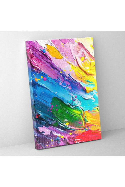 Joyful Splash Action Painting Kanvas Tablo, Aksiyon Tablo, Kanvas Tablo, Duvar Tablosu