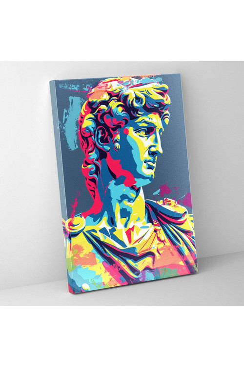 Pop Art Roma Heykeli Kanvas Tablo, Klasisizm Ve Popart, Duvar Dekorasyonu, Kanvas Tablo