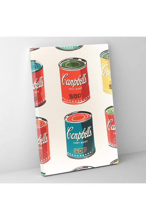 Andy Warhol Duvar Tablosu, Çorba Kutuları Grafik Tasarım, Andy Warhol, Kanvas Tablo