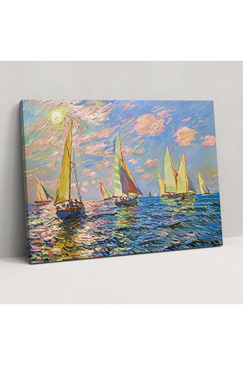 Renkli Yelkenli Tekneler Claude Monet Duvar Süslemesi, Claude Monet, Duvar Süslemesi, Kanvas Tablo