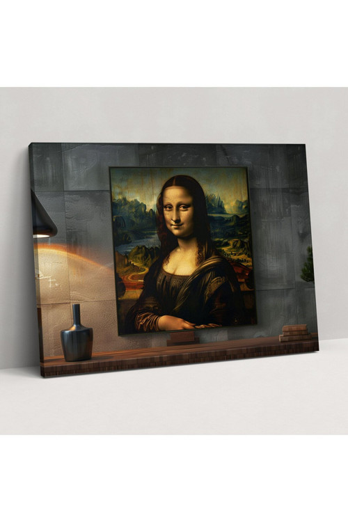 Leonardo Da Vinci Kanvas Tablo, Şifreli Gülümseyen Gizemli Kadın, Leonardo Da Vinci