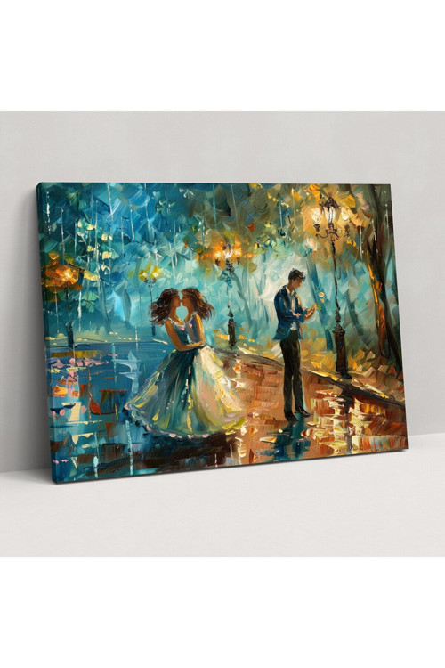 Leonid Afremov Romantik Çift Duvar Tablosu, Leonid Afremov, Kanvas Tablo, Duvar Dekorasyonu