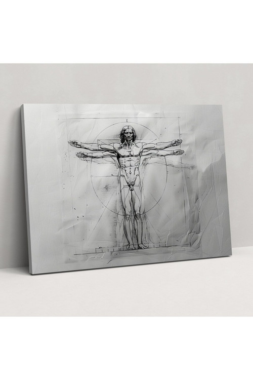 Leonardo Da Vinci Kanvas Tablo, Vitruvius Adamı Duvar Tablosu, Leonardo Da Vinci, Duvar Dekorasyonu