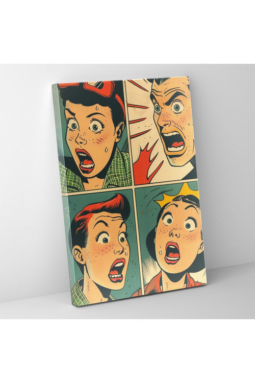 Popart Tarzı Çizgi Roman Kanvas Tablo - Popart, Çizgi Roman, Popart Tarzı, Kanvas Tablo