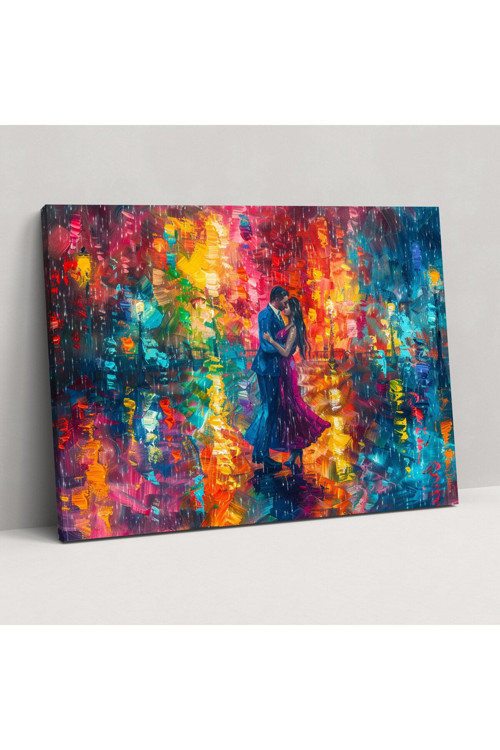 Leonid Afremov Dans Eden Çift Kanvas Tablo, Leonid Afremov, Duvar Dekorasyonu