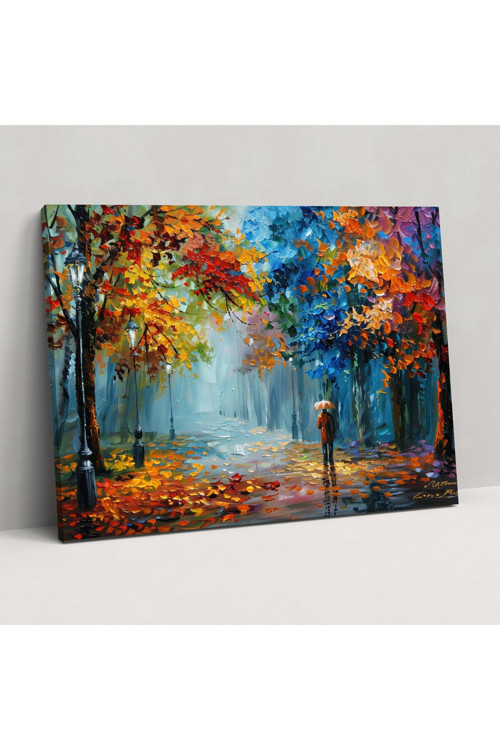 Leonid Afremov Sonbahar Manzarası Duvar Tablosu, Leonid Afremov, Kanvas Tablo Tablo