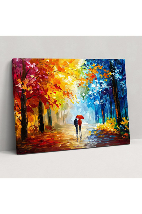 Leonid Afremov Sonbahar Ormanı Duvar Tablosu, Leonid Afremov, Kanvas Tablo, Kanvas Tablo