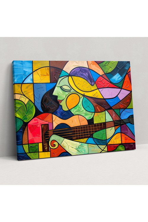 Pablo Picasso Kanvas Tablo, Renkli Soyut Şekiller, Pablo Picasso, Kanvas Tablo, Kanvas Tablo