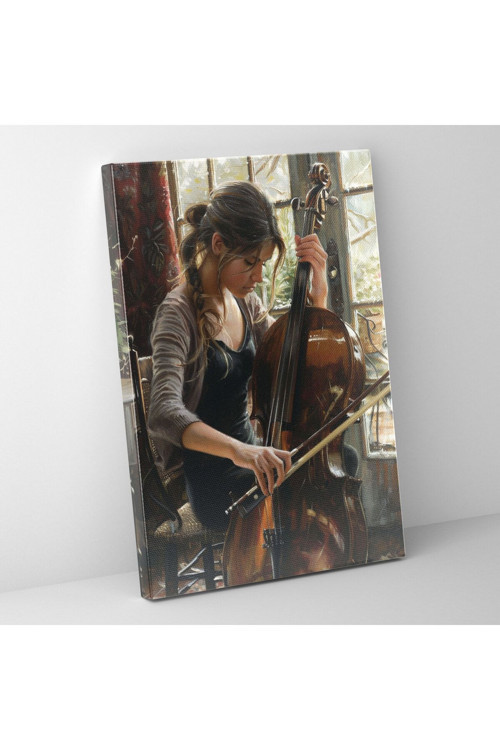 Johannes Vermeer Müzik Çalan Kadın Kanvas Tablo, Johannes Vermeer, Duvar Tablosu