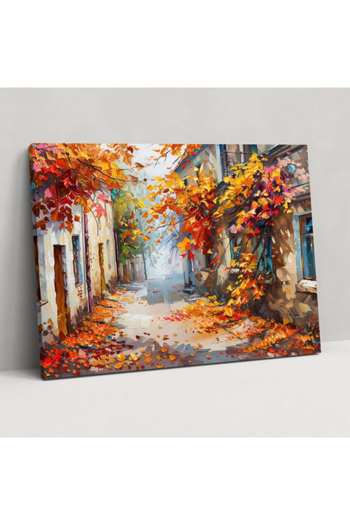Sonbahar Sokak Kanvas Tablo - Leonid Afremov, Kanvas Tablo, Duvar Tablosu