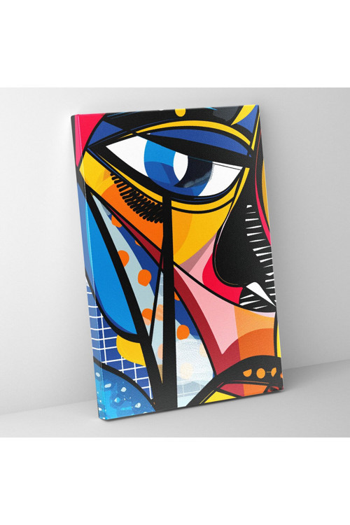 Popart Tarzı Geometrik Soyut Kanvas Tablo, Popart, Ev Dekorasyonu, Kanvas Tablo