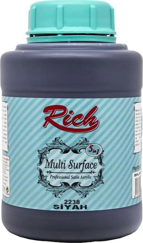 Multi Surface Profesyonel Saten Akrilik Boya 1750 Gr Siyah 2238