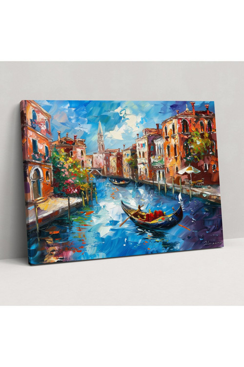 Venedik Kanalı Leonid Afremov Duvar Dekorasyonu, Leonid Afremov, Kanvas Tablo Duvar Tablosu