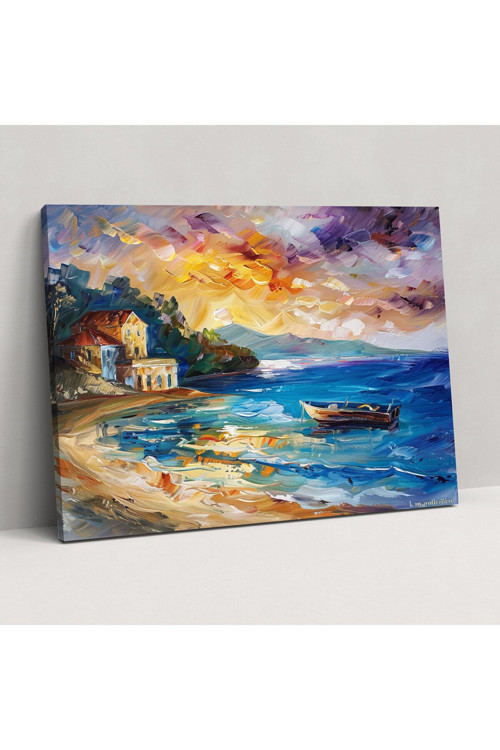 Leonid Afremov Kanvas Tablo Rüya gibi Deniz Manzarası Duvar Tablosu, Leonid Afremov