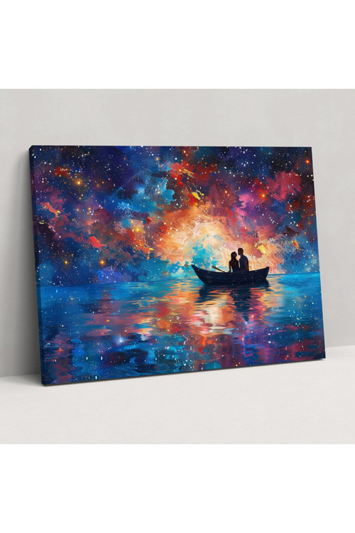 Yıldızlı Gece Romantizmi Kanvas Tablo, Leonid Afremov, Kanvas Tablo, Ev Dekorasyonu