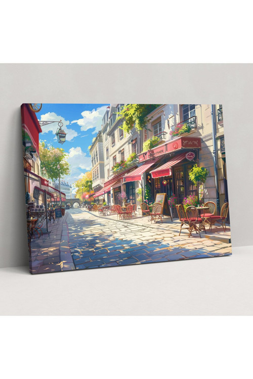 Paris İzlenimleri Duvar Tablosu - Empresyonizm, Kanvas, Duvar Dekorasyonu, Kafe Masaları