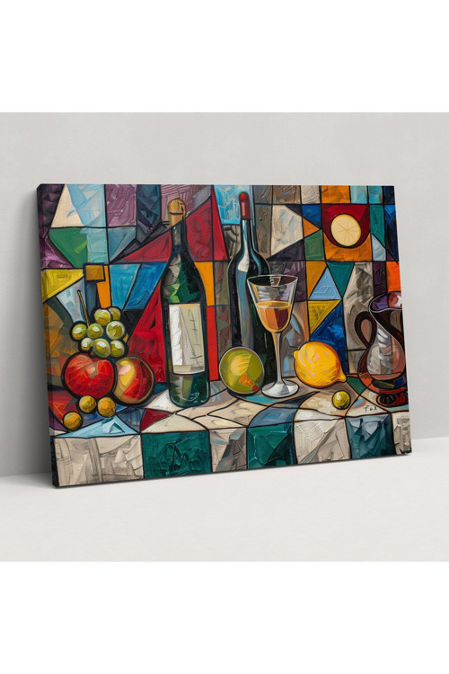 Kübist Natürmort Kanvas Tablo - Pablo Picasso, Kanvas Tablo, Pablo Picasso, Kanvas Tablo