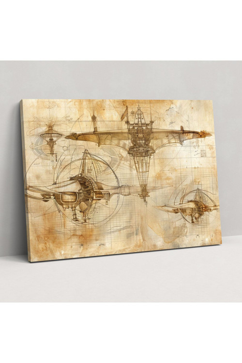 Leonardo Da Vinci Uçan Makine Kanvas Tablo, Leonardo Da Vinci, Kanvas Tablo