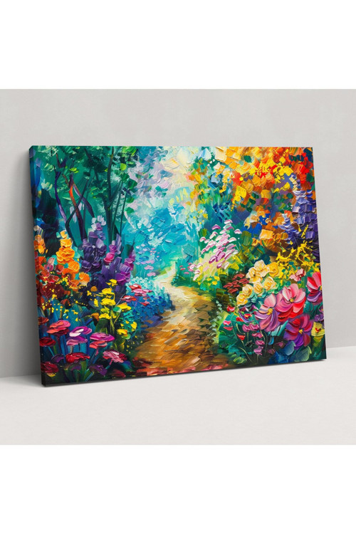 Leonid Afremov Kanvas Tablo, Kaprisli Bahçe Gökkuşağı Tablosu, Leonid Afremov