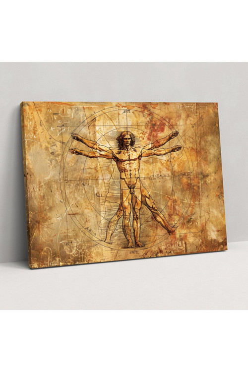 Leonardo Da Vinci Vitruvius Adamı Kanvas Tablo, Leonardo Da Vinci, Ev Dekorasyonu, Duvar Tablosu