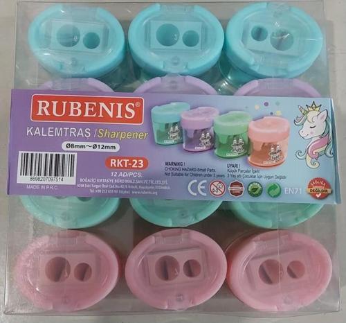 Kalemtıraş Pastel 4 Renkli Oval Çift Açacaklı Rkt-23 (12 Li Paket)
