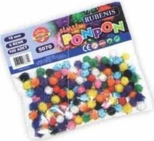 Pon Pon 10 Mm 6 Renk Karışık 100 Lü Metalik 5070