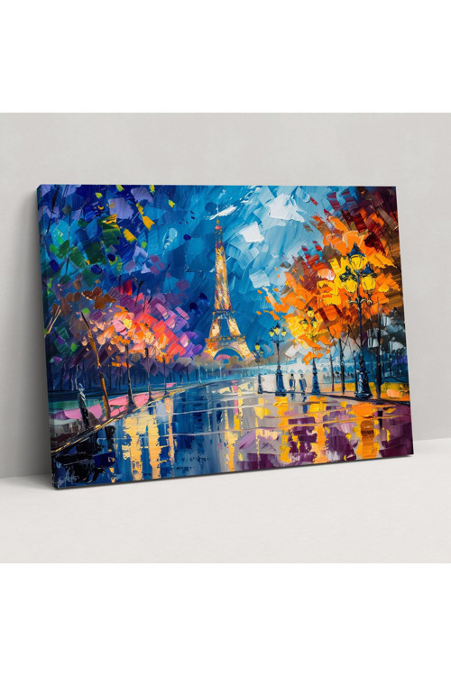 Leonid Afremov Kanvas Tablo, Paris Şehir Manzarası Tablosu, Leonid Afremov, Kanvas Tablo