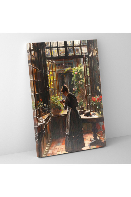 Johannes Vermeer Dikiş Yapan Kadın Kanvas Tablo, Johannes Vermeer, Ev Dekorasyonu, Duvar Tablosu