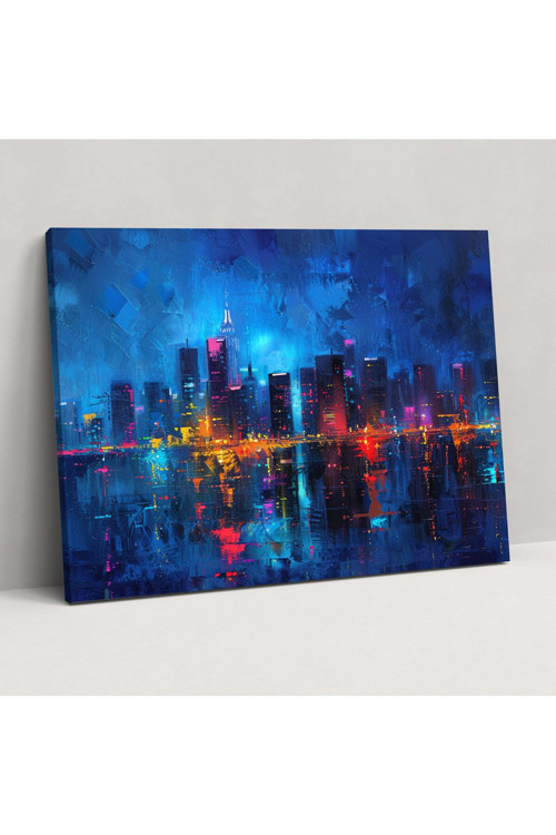 Neon Şehir Manzarası Leonid Afremov Kanvas Tablo, Leonid Afremov, Ev Dekorasyonu