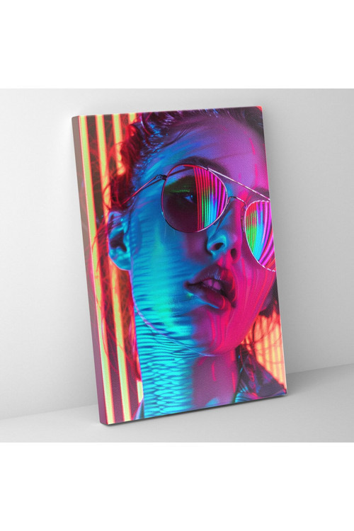 Popart Tarzı Neon Tipografi Duvar Tablosu: Retro Vibe Kanvas Tablo, Popart, Cesur Tipografi
