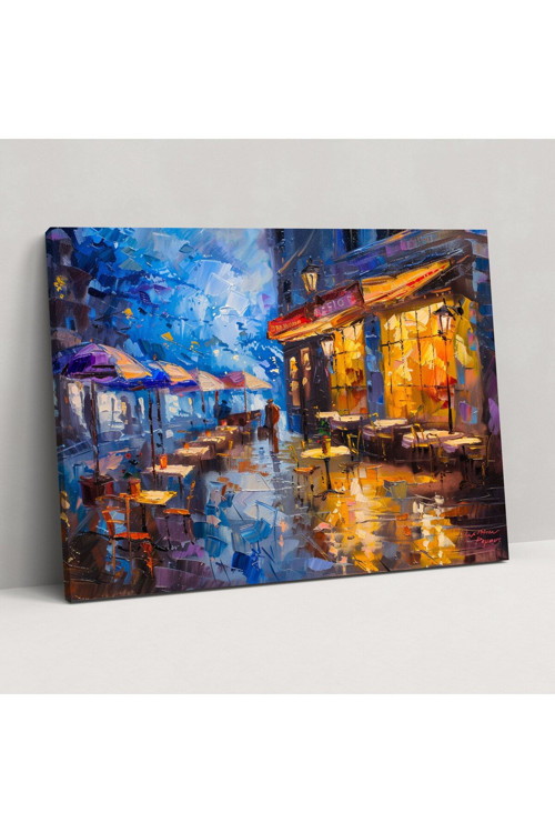 Leonid Afremov Rahat Kafe Kanvas Tablo, Leonid Afremov, Ev Dekorasyonu