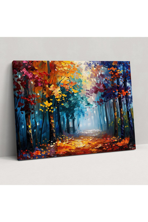 Renkli Orman Kanvas Tablo - Leonid Afremov, Leonid Afremov, Kanvas Tablo, Kanvas Tablo