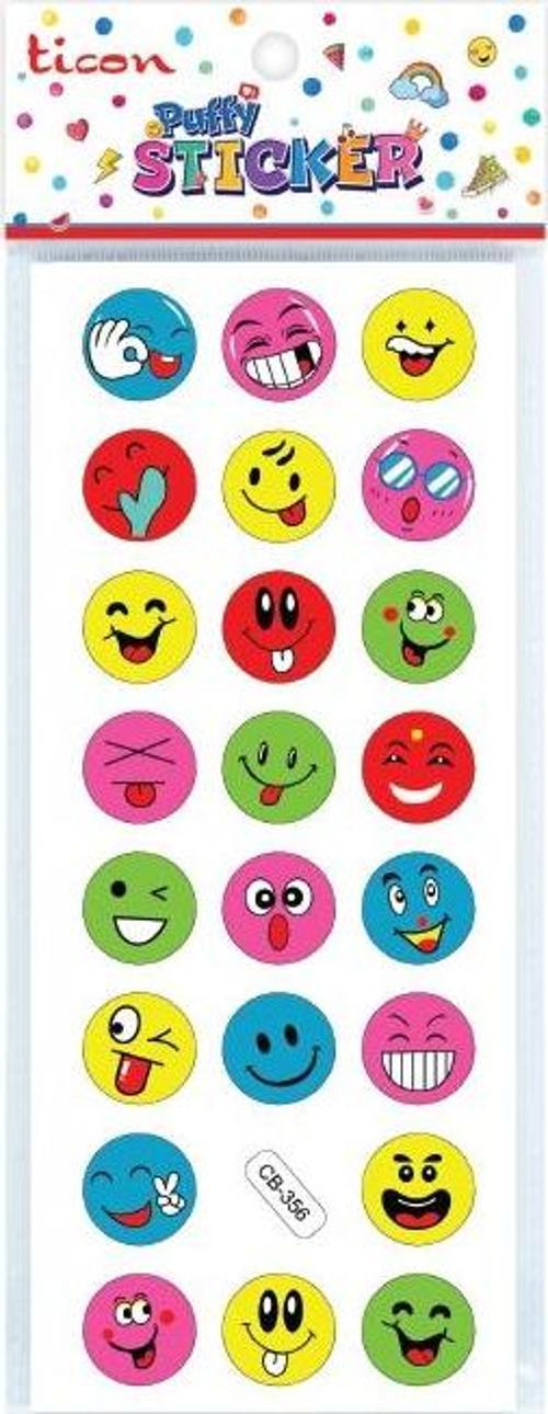 Puffy Sticker Gülen Yüz Tps-001/6 348863 (20 Li Paket)