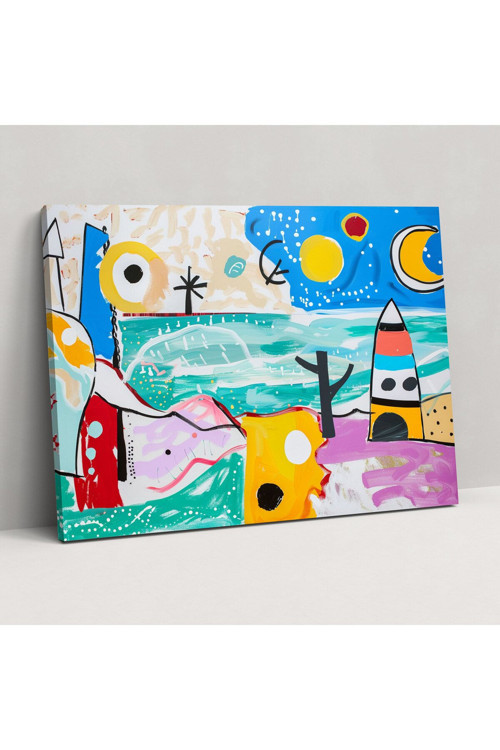 Soyut Plaj Picasso Kanvas Tablo - Pablo Picasso, Kanvas Tablo, Plaj Tablosu, Duvar Dekorasyonu